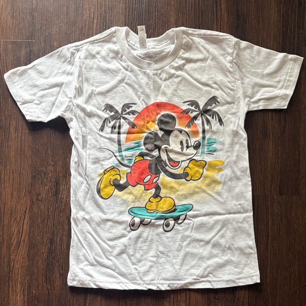 White Youth Mickey Mouse Shirt, Youth Medium